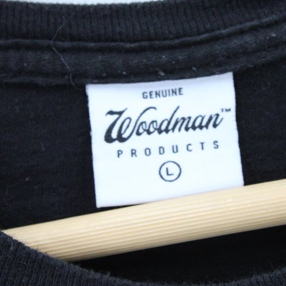 Woodman Shirt Tee Mens Black Short Sleeve Mouth Cherry Graphic Cotton Large L - Picture 6 of 8